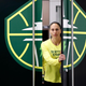 Sue Bird (now retired) of the Seattle Storm exits the locker room before Game Four of the 2022 WNBA Playoffs semifinals.